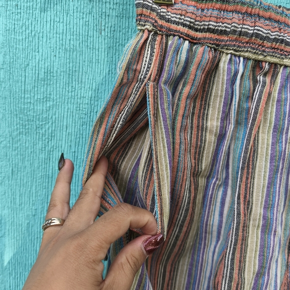 Ganesh Himmal Trading Co 100% Cotton Wide Leg Hand Woven Pants sz XS/S Multi - Picture 2 of 9